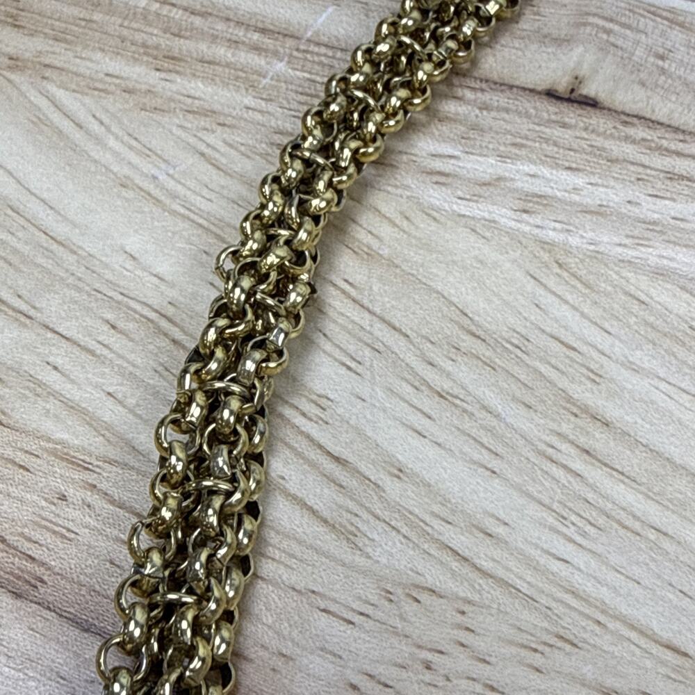 Vintage Figural Hand Clasp Rolo Chain Necklace Chunky Statement Piece 31” RARE - Picture 6 of 9